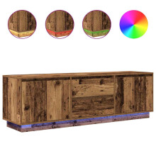 (old wood, 160.5 cm) vidaXL TV Cabinet with LED Lights Old Wood 193.5x41x50 cm TV stand