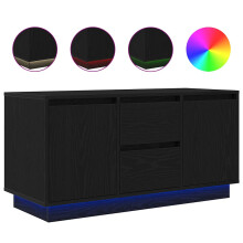 (black oak, 100 cm) vidaXL TV Cabinet with LED Lights Old Wood 193.5x41x50 cm TV stand