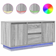 (grey sonoma, 100 cm) vidaXL TV Cabinet with LED Lights Old Wood 193.5x41x50 cm TV stand