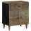 VidaXL vidaXL Bedside Cabinet Light Grey 50x33x60 cm Solid Wood Mango bedside table 1