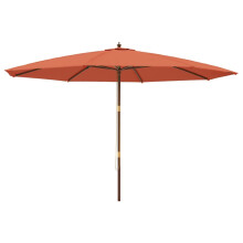 vidaXL Sonnenschirm mit Holzmast Terrakotta 400x273 cm