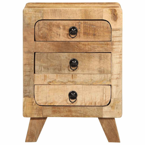 VidaXL vidaXL Bedside Cabinet 37x32x50 cm Solid Wood Rough Mango bedside table 1