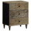 VidaXL vidaXL Bedside Cabinet Light Grey 50x33x60 cm Solid Wood Mango bedside table 1