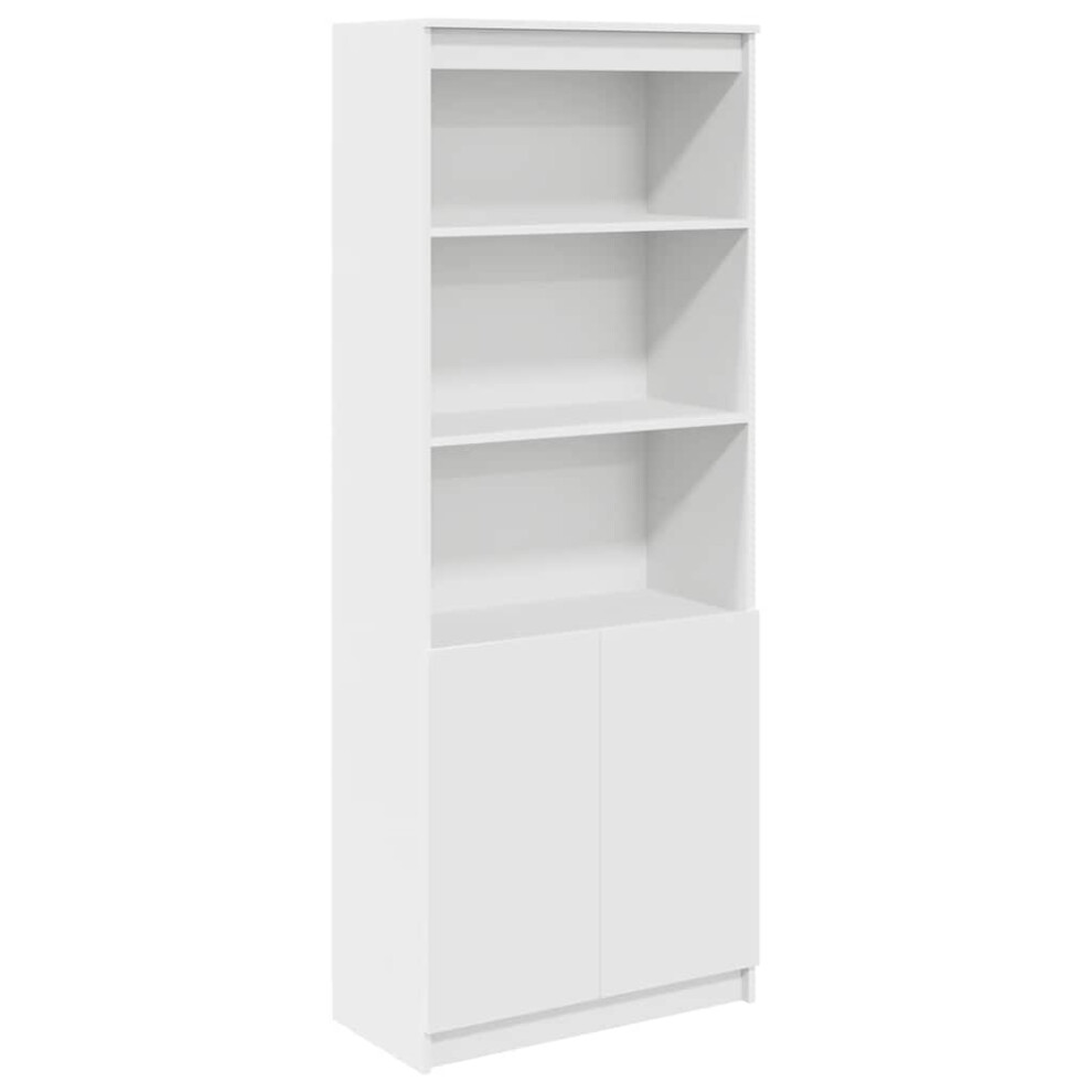 Vidaxl (White, 70 Cm) Highboard Black Oak 37.5X35x180 Cm Engineered Wood Cabinet Side Cabinet