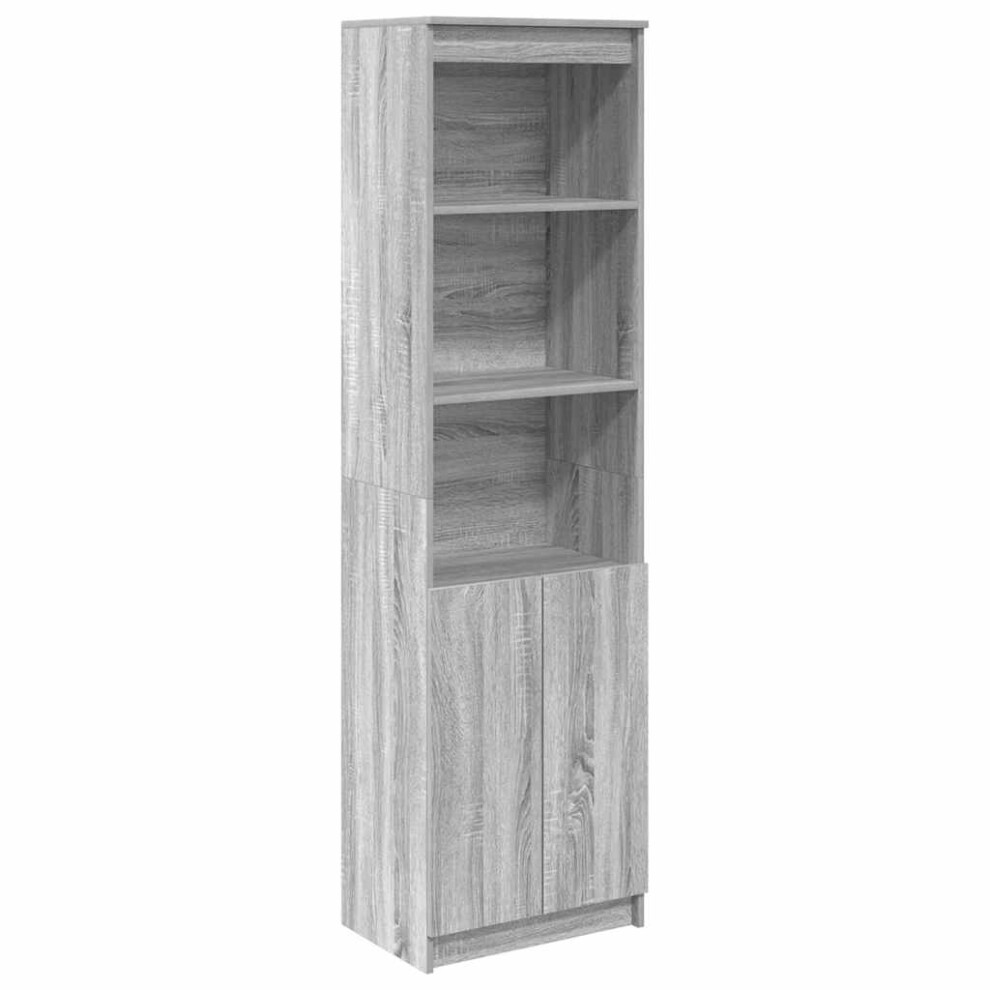 (grey sonoma, 50 cm) vidaXL Highboard Black Oak 37.5x35x180 Cm Engineered Wood Cabinet Side Cabinet