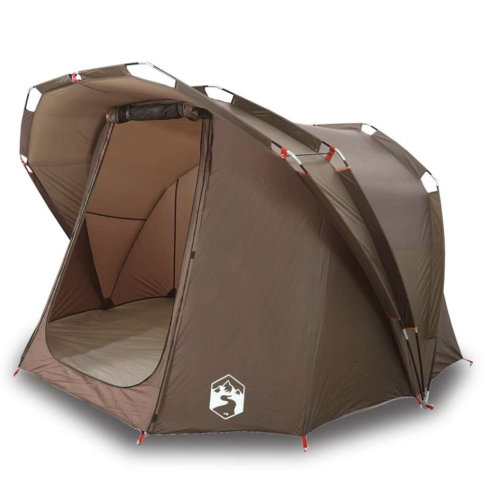 vidaXL Fishing Tent 4-Person Brown Waterproof tent fishing shelter