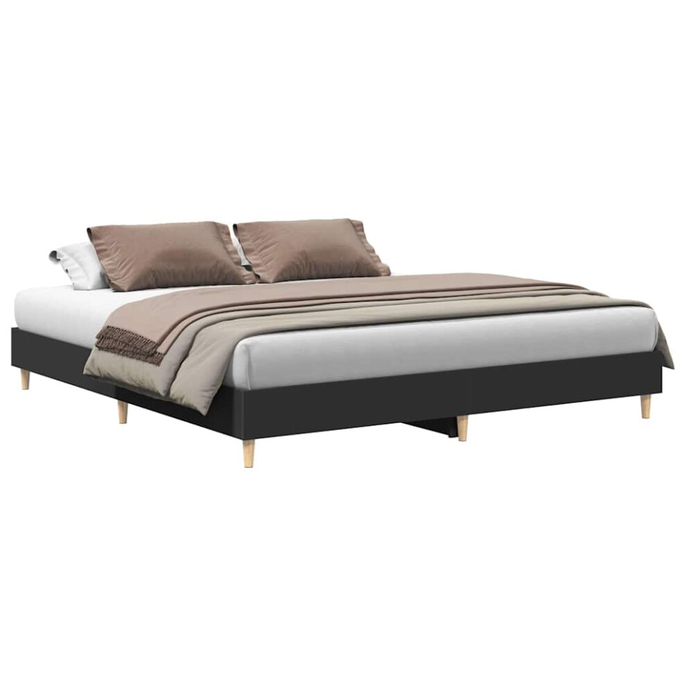 Vidaxl Bed Frame Without Mattress 160X200cm Engineered Wood Black