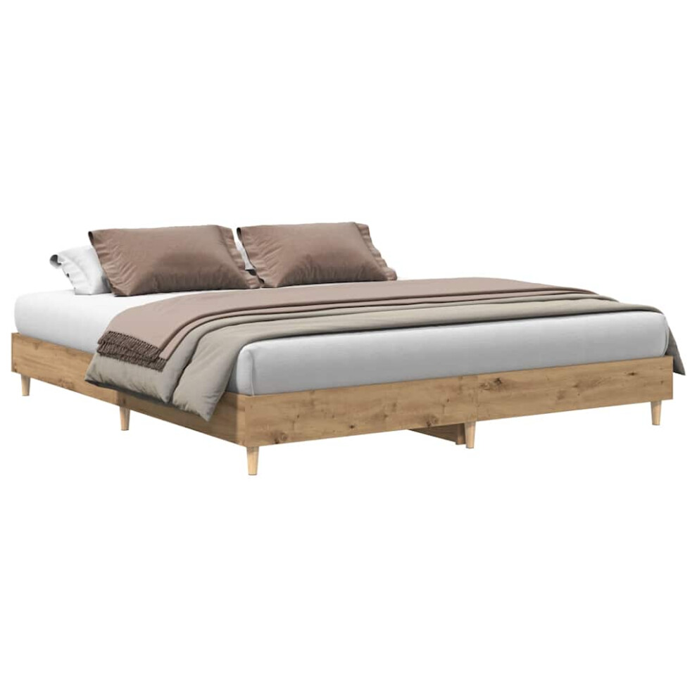 Vidaxl Bed Frame Without Mattress Artisan Oak 160X200cm Engineered Wood