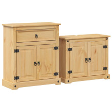 vidaXL 2 Piece Bathroom Furniture Set Corona Solid Wood Pine bathroom cabinet