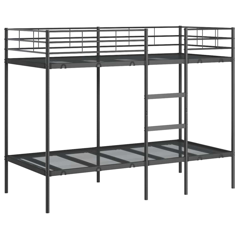 vidaXL Bunk Bed without Mattress Black 100x190 cm Steel bed frame bed base