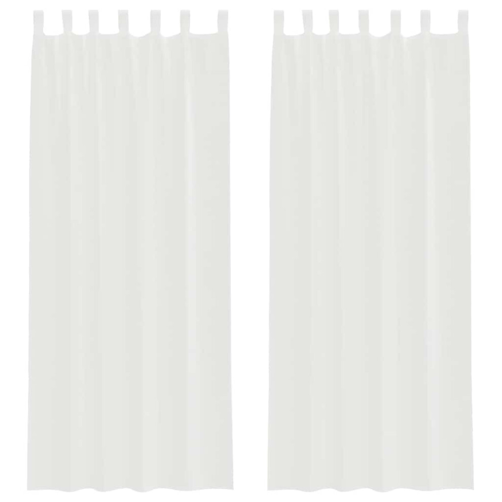 vidaXL Voile Curtains with Rod Pockets 2 pcs White net curtain sheer curtain