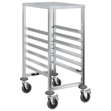 vidaXL Tray Trolley with 6 GN Containers 39x55x87 cm Stainless Steel tray rack