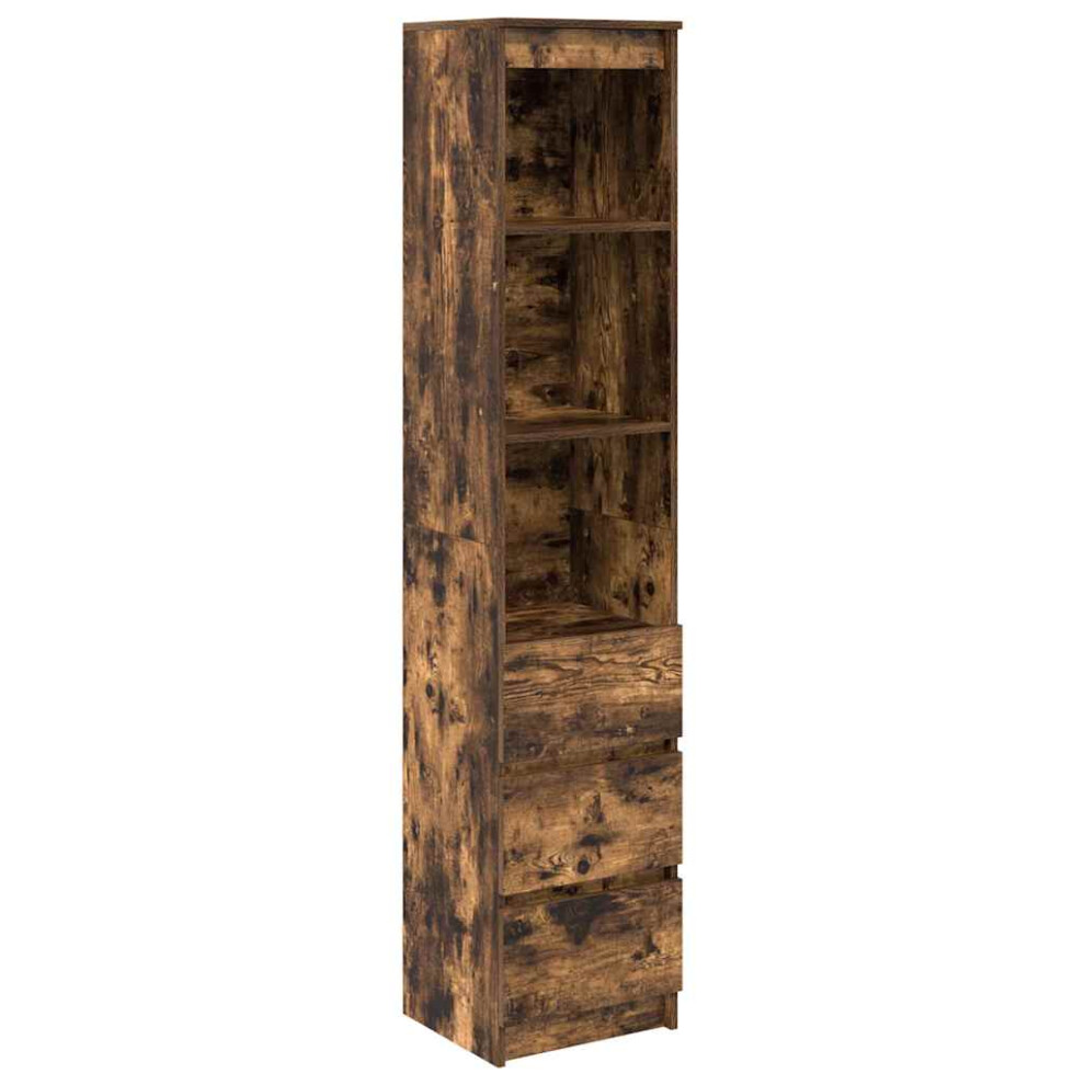 Vidaxl Highboard Smoked Oak 37.5X35x180 Cm Engineered Wood Cabinet