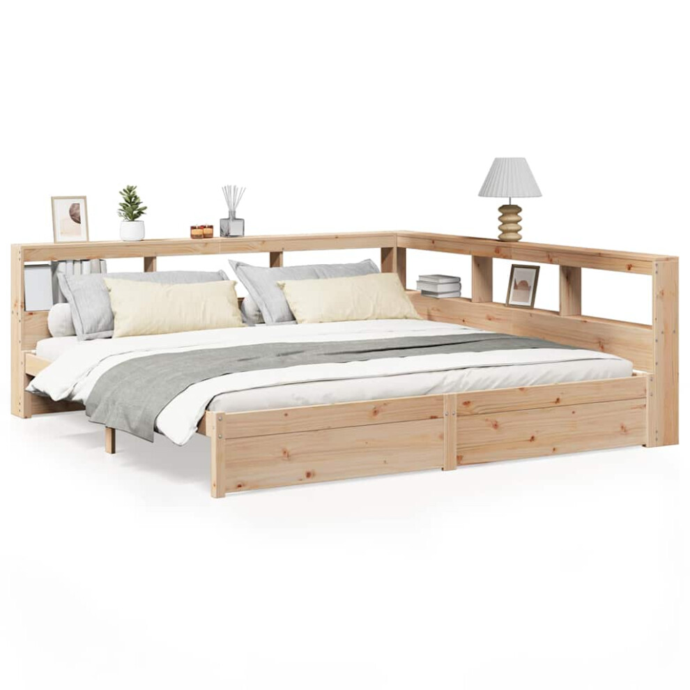 New Vidaxl Bookcase Bed Without Mattress 180X200 Cm Solid Wood Pine Bed 3324346