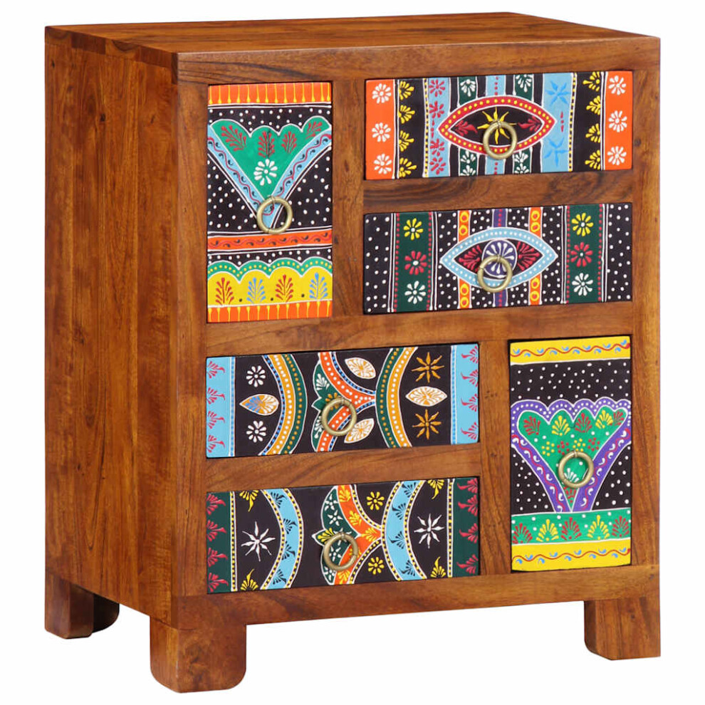 Vidaxl Sideboard Multicolour 50X35x60 Solid Wood Acacia Cabinet Cupboard