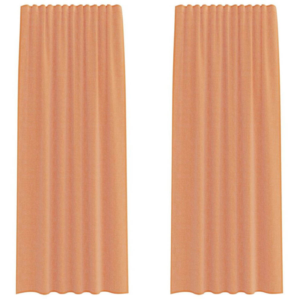 Vidaxl Voile Curtains With Loops 2 Pcs Terracotta 140X225 Cm Net Curtain
