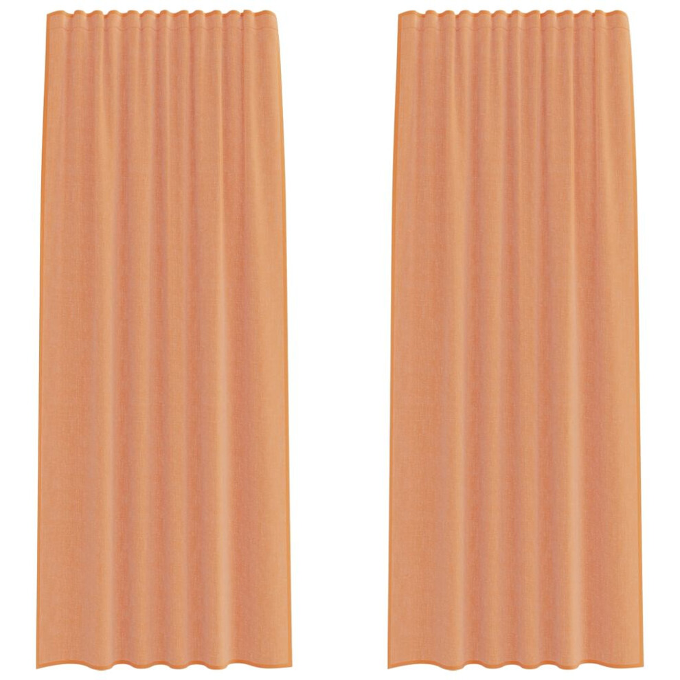 vidaXL Voile Curtains With Loops 2 Pcs Terracotta 140x225 Cm Net Curtain