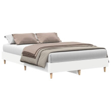 (white, 135 x 190 cm) vidaXL Bed Frame No Mattress Black 140x190 cm Engineered Wood
