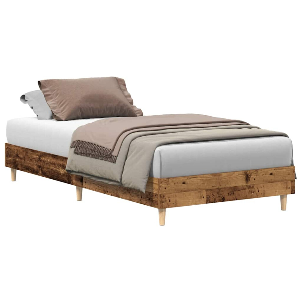 Vidaxl (Old Wood, 75 X 190 Cm) Bed Frame No Mattress Black 140X190 Cm Engineered Wood