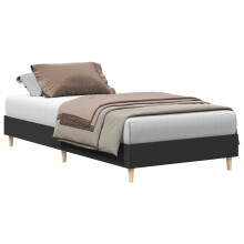 (black, 75 x 190 cm) vidaXL Bed Frame No Mattress Black 140x190 cm Engineered Wood