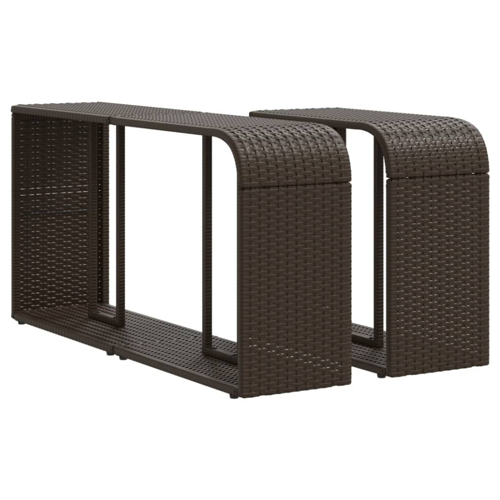 vidaXL Storage Shelves Storage Racks Display Shelves 2 pcs Brown Poly Rattan