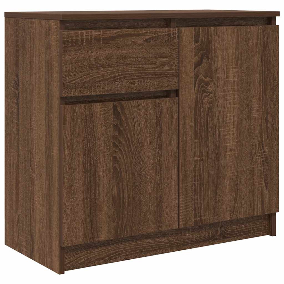 Vidaxl Brown Sideboard With Drawer Oak 71X35x65 Cm Engineered Wood