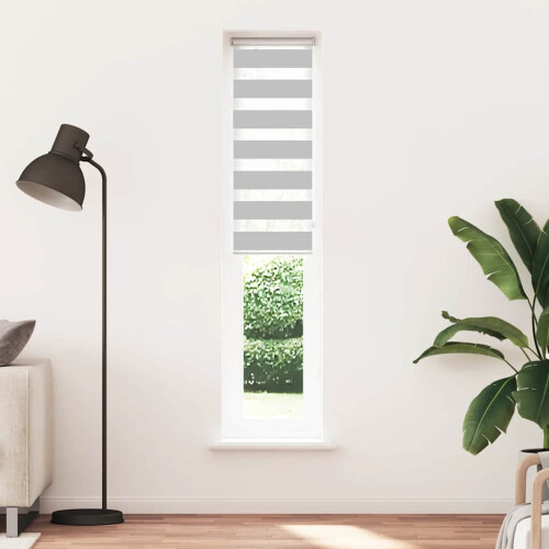 VidaXL vidaXL Doppelrollo Hellgrau 40x200 cm Stoffbreite 35,9 cm Polyester 1