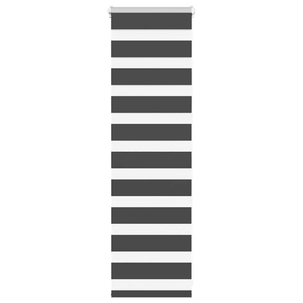 Vidaxl (Black, 40 X 100 Cm) Zebra Blind Dark Grey 45X230 Cm Fabric Width 40.9 Cm Polyester
