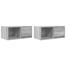 (grey sonoma, 2 pcs/ 60 cm) vidaXL TV Cabinet Sonoma Oak 80x31x25.5 cm Engineered Wood TV bench