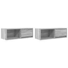 (grey sonoma, 2 pcs/ 80 cm) vidaXL TV Cabinet Sonoma Oak 80x31x25.5 cm Engineered Wood TV bench
