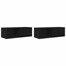 (black oak, 2 pcs/ 80 cm) vidaXL TV Cabinet Sonoma Oak 80x31x25.5 cm Engineered Wood TV bench