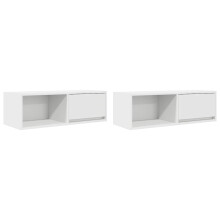 (white, 2 pcs/ 80 cm) vidaXL TV Cabinet Sonoma Oak 80x31x25.5 cm Engineered Wood TV bench