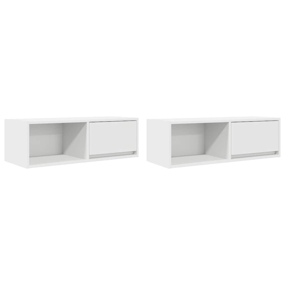 (white, 2 pcs/ 80 cm) vidaXL TV Cabinet Sonoma Oak 80x31x25.5 Cm Engineered Wood TV Bench