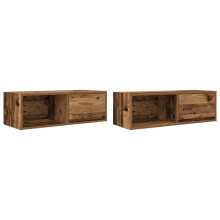 (old wood, 2 pcs/ 80 cm) vidaXL TV Cabinet Sonoma Oak 80x31x25.5 cm Engineered Wood TV bench