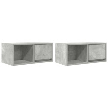 (concrete grey, 2 pcs/ 60 cm) vidaXL TV Cabinet Sonoma Oak 80x31x25.5 cm Engineered Wood TV bench