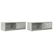 (concrete grey, 2 pcs/ 80 cm) vidaXL TV Cabinet Sonoma Oak 80x31x25.5 cm Engineered Wood TV bench