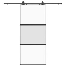 vidaXL Sliding Door with Hardware Set Black 90x205 cm Tempered Glass