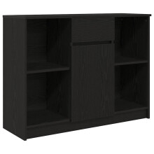 vidaXL Sideboard with Drawer Black Oak 101x35x76 cm Engineered Wood