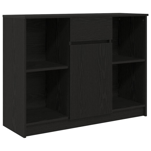 VidaXL vidaXL Sideboard with Drawer Black Oak 101x35x76 cm Engineered Wood