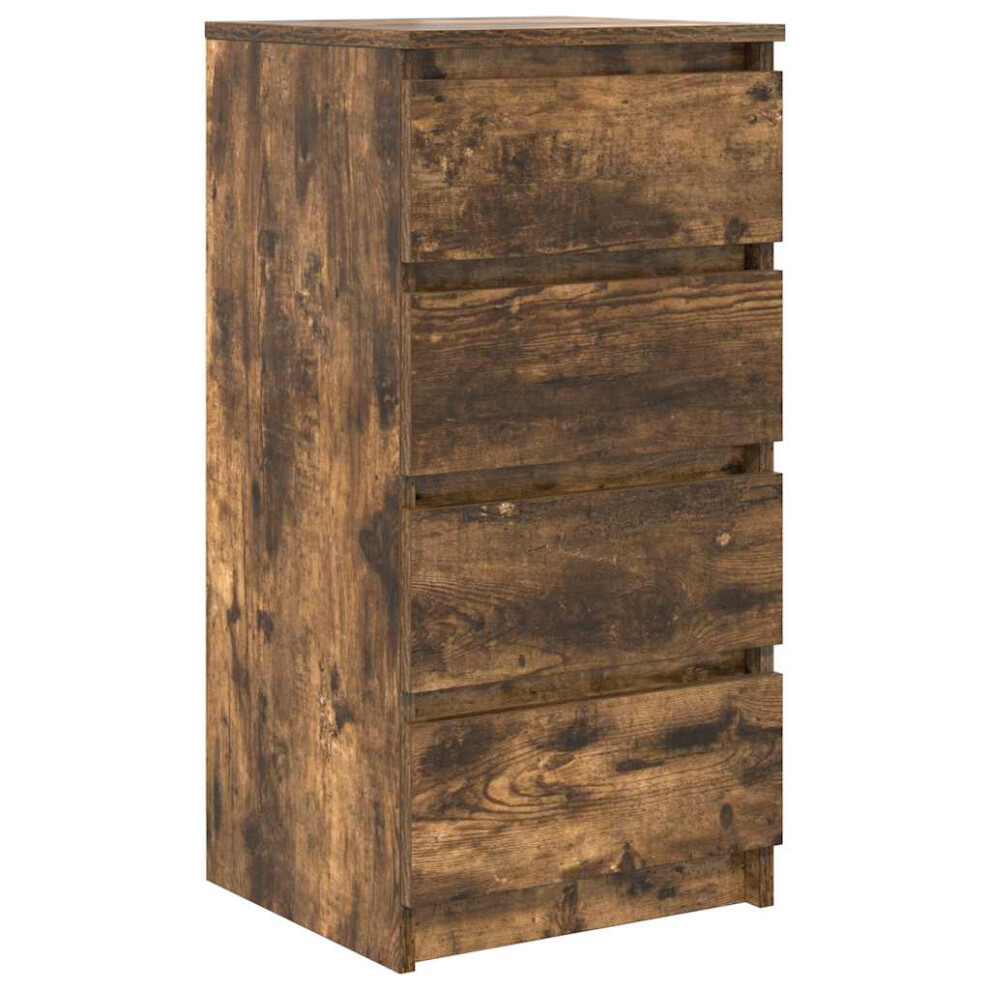 vidaXL Oak Sideboard - 4 Drawers - Smoked Oak - 76 x 37.5 x 35cm - Image 3