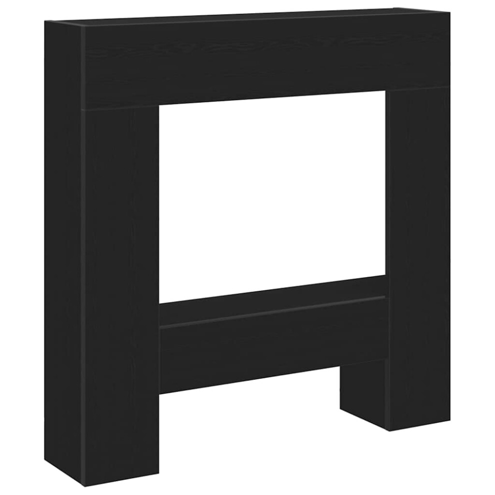 vidaXL Fireplace Surround Black Oak 81x18x82 cm Engineered Wood fire place