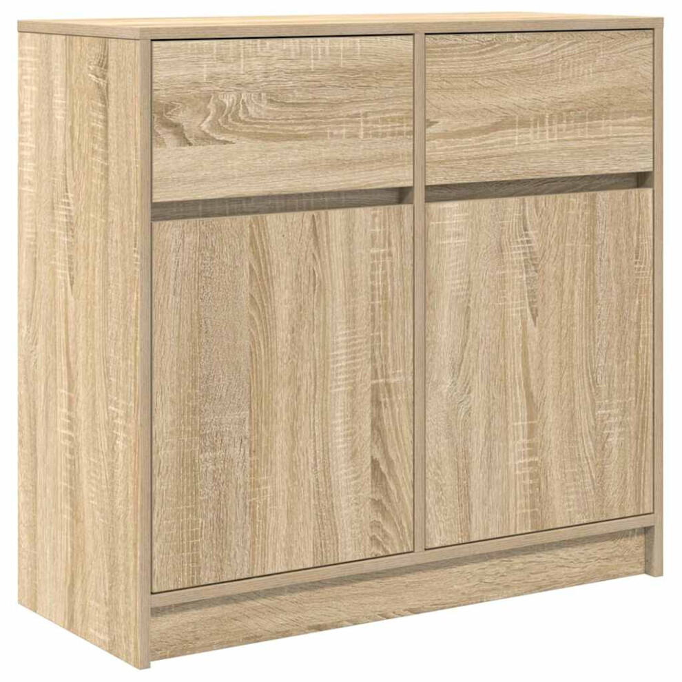 Vidaxl Sideboard With Drawer Sonoma Oak 80X34x76 Cm Engineered Wood