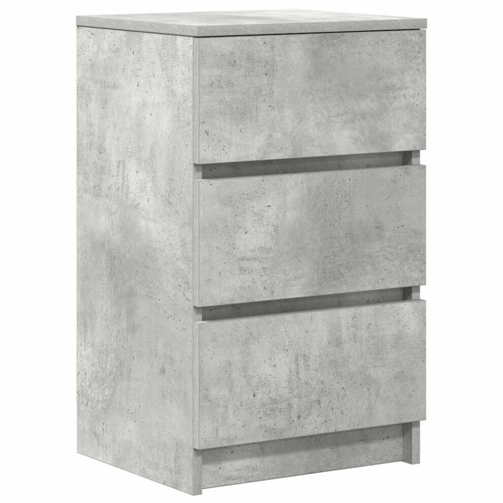 Vidaxl Bedside Cabinet With 3 Drawers Concrete Grey 39X35x65 Cm Bedside Table