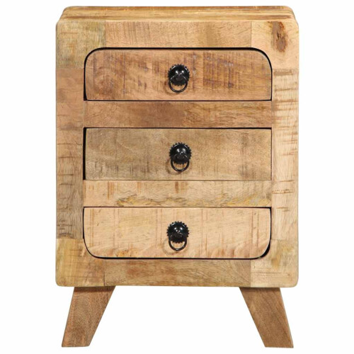 VidaXL vidaXL Bedside Cabinet 2 pcs 37x32x50 cm Solid Wood Rough Mango bedside table 1
