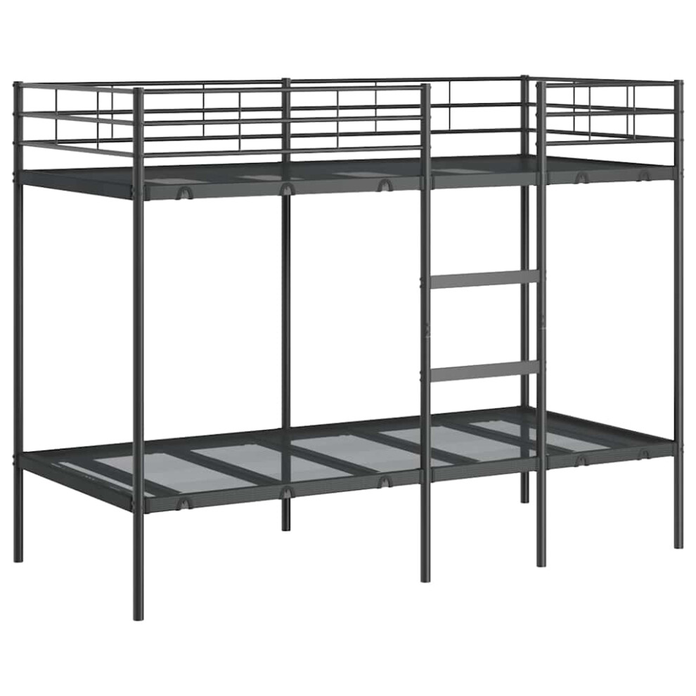 vidaXL Bunk Bed without Mattress Black 90x200 cm Steel bed frame bed base