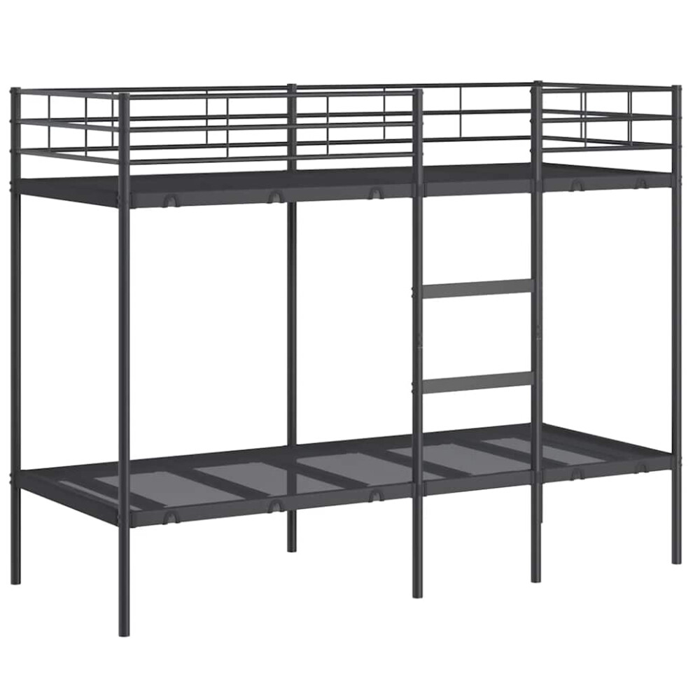 vidaXL Bunk Bed without Mattress Black 80x200 cm Steel bed frame bed base