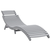vidaXL Sun Lounger Sun Bed Patio Day Bed Lounge Bed Grey Solid Wood Acacia