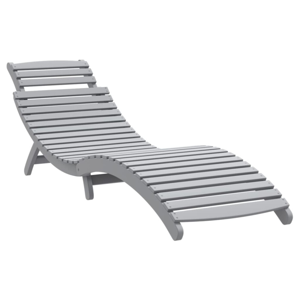Vidaxl Sun Lounger Sun Bed Patio Day Bed Lounge Bed Solid Wood Acacia Grey