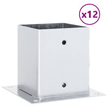 vidaXL Pfostenträger Quadratisch 12 Stk. 101x101mm Stahl Verzinkt