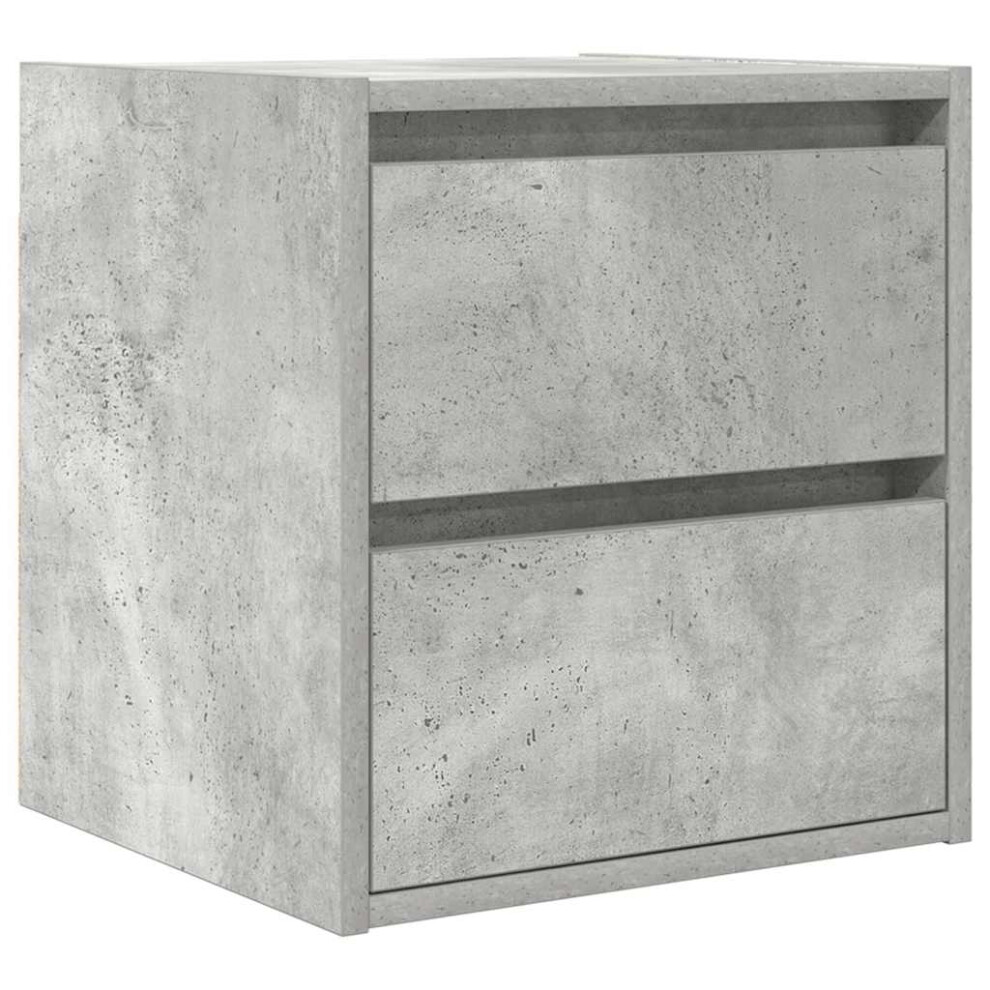 Vidaxl Wall-Mounted Bedside Cabinet Concrete Grey 38X34x40 Cm Bedside Table